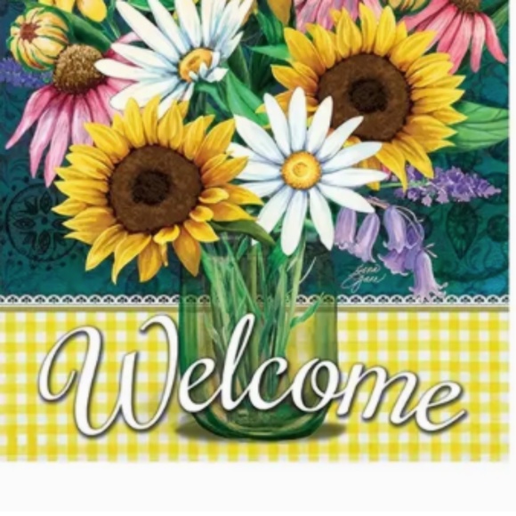 NEW DOUBLE SIDED WELCOME FLORAL BOUQUET 12" X 18" GARDEN FLAG PORCH HOME DECOR - Picture 6 of 6